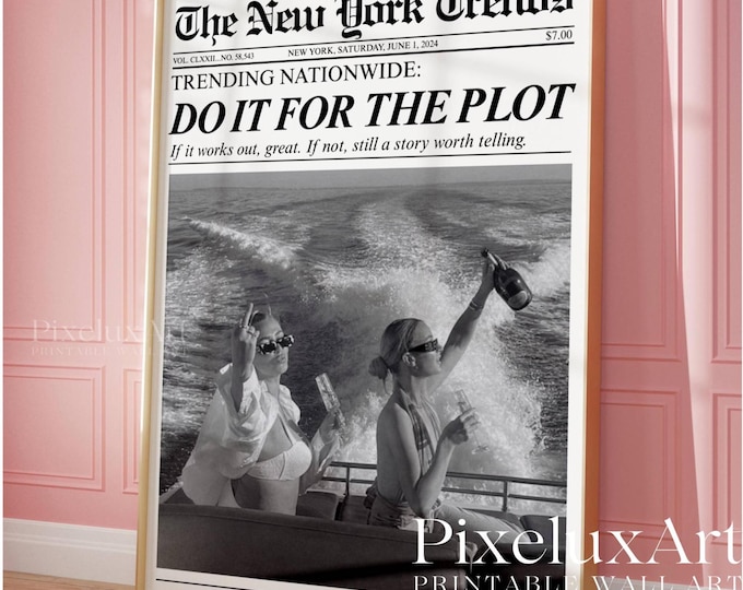Do It for the Plot Poster – Trendy Newspaper Print, Retro…