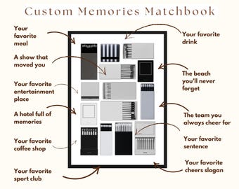 Black & White Matchbook Canva Template • DIY Custom Matches Poster • Personalized Matchbox Digital Download • Editable Matchbook Blank Art, image 4