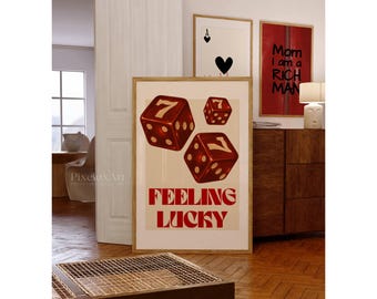 Retro Dice Poster: Lucky Casino Game Room Art (Digital Download), image 3
