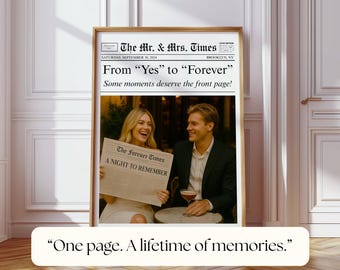 Editable Wedding Newspaper Poster Canva Template | DIY Printable Gift for 1st Anniversary, Valentine’s Day, Engagement or Wedding Keepsake, image 5