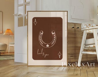 Lucky You Wall Art | Western Playing Card Print | Rustic Cowboy Decor | Country Farmhouse Printable, image 6