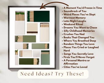Sage Green Matchbook Canva Template • DIY Custom Matches Poster • Personalized Matchbox Digital Download • Editable Matchbook Blank Art Gift, image 8