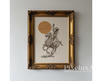 Cowgirl Rodeo Wall Art | Western Country Decor | Rustic Farmhouse Printable | Boho Cowboy Poster | Vintage Rodeo Print, image 5