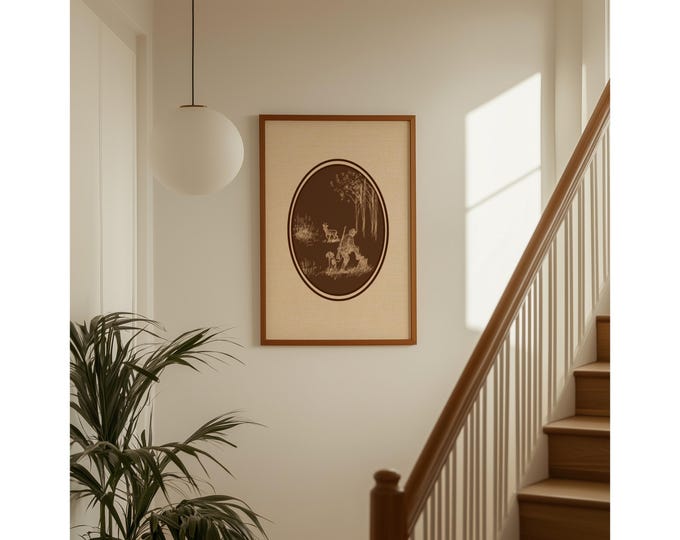 Western Sketch Wall Art, Cowboy Hunter Print, Rustic…