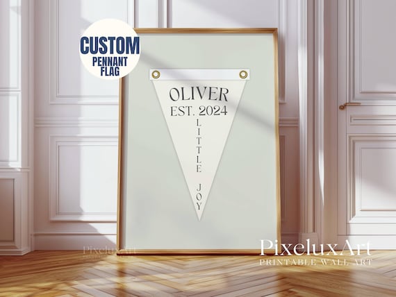 Custom Baby Name Pennant Flag