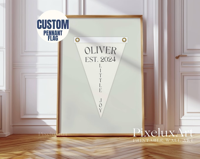 Custom Baby Name Pennant Flag | Personalized Nursery…