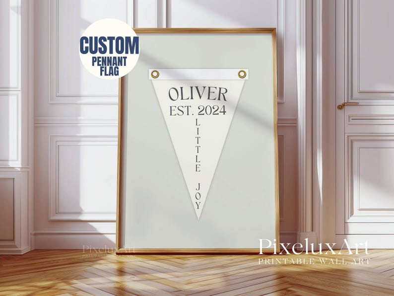 Custom Baby Name Pennant Flag