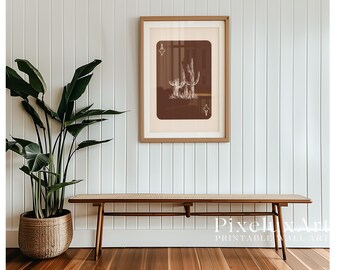 Western Cactus Wall Art Print | Cowboy Minimal Decor | Rustic Desert Poster | Boho Country Wall Decor | Playing Card Art, image 4