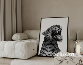 Stockholm Style Wall Art Set, Black and White Fashion Poster Trio, Leopard Woman Print Bundle, Scandinavian Modern Decor, image 8