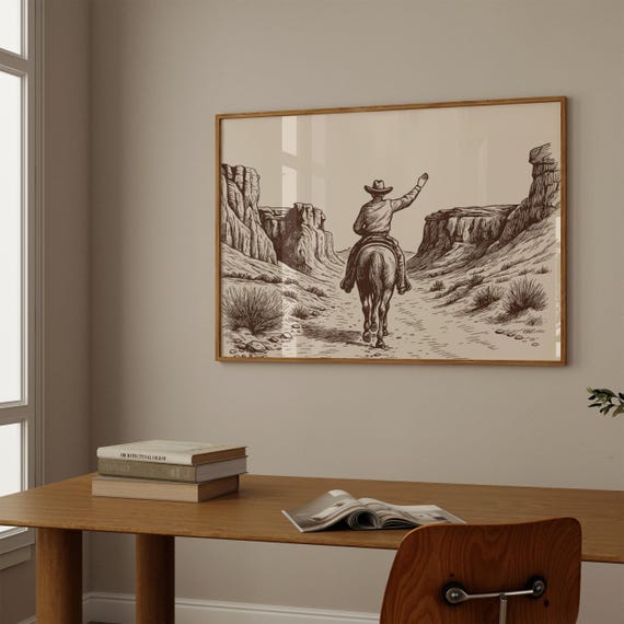 Cowboy Desert Wall Art