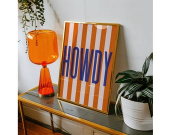 Set of 3 Howdy Prints, Striped Howdy Wall Art, Western Typography Poster Set, Retro Cowboy Decor, Colorful Country Wall Art, Western Prints, image 8