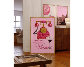 Retro Pink Gallery Leopard Wall Art Set – 6 Trendy Posters, Y2K Fashion Decor, Preppy Leopard Print, Aesthetic Apartment Leopard Wall Art, image 6