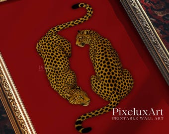 Leopard Wall Art Print, Vintage Cheetah Wall Art, Retro Y2K Aesthetic, Maximalist Leopard Print, Dopamine Decor for Bold Spaces, Retro Print, image 9