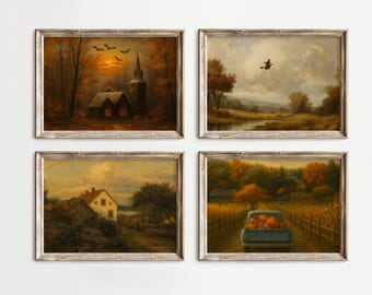 Fall & Halloween Wall Art Mega Bundle | Cozy Autumn Ghost Prints | Halloween TV Art Set | Fall Frame TV Art | Vintage Fall Wall Decor, image 6
