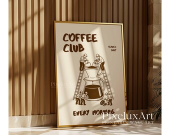 Club Coffee Wall Art, Coffee Cart Print, Retro Coffee Poster, Coffee Station Decor, Coffee Lovers Art, Coffee Bar Print Art, Coffee Vibes, image 8