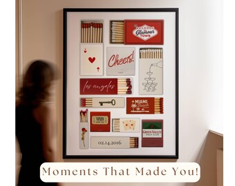 Red Matchbook Canva Template • DIY Custom Matches Poster • Personalized Matchbox Digital Download • Editable Matchbook Blank Art for Gift, image 3
