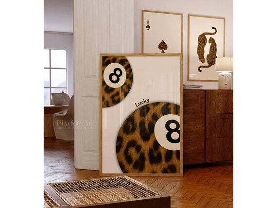 Vintage Leopard 8 Ball Print