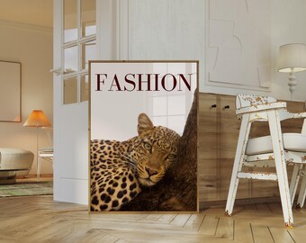 Retro Leopard Wall Art Set – 6 Trendy Posters, Y2K Fashion Poster, Trendy Leopard Print, Aesthetic Dorm & Apartment Decor, Leopard Wall Art, image 7