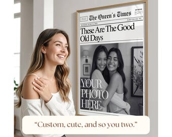 Custom Newspaper Print for Best Friends, Personalized Good Old Days Poster, College Dorm Roommates Wall Art, Custom Photo Print for Bff Gift, image 8