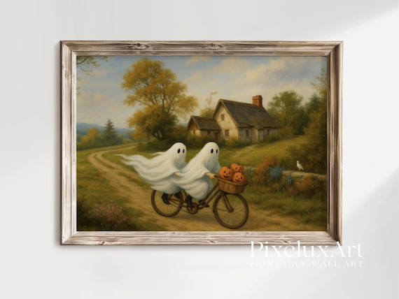 Ghosts on Bicycle Wall Art