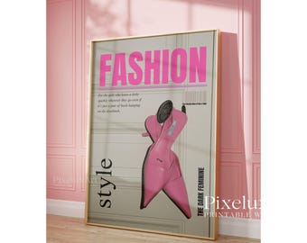 Trendy Collage Apartment Print, Black And White Y2k Fashion Print, Feminist Pink Stylish And Cool Girl Aesthetic Art for Teen & Dorm Room, image 4