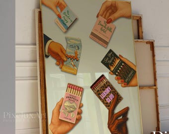 Retro Matchbox Art Print, Trendy Wall Art, Vintage Bar Cart Poster, Funky Leopard Wall Decor, Trendy Matchbook Collection Printable for Her, image 3