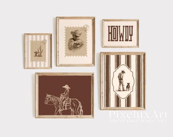 Western Gallery Wall Set of 18 | Cowboy Printable Wall Art | Rustic Country Decor | Vintage Southwestern Aesthetic Print, image 7