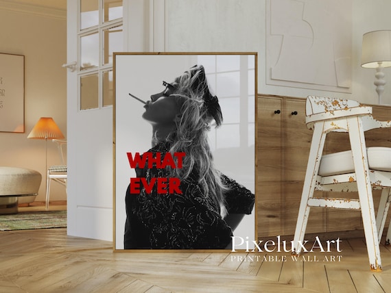 Y2K Fashion Feminist Art Print: Red Lips