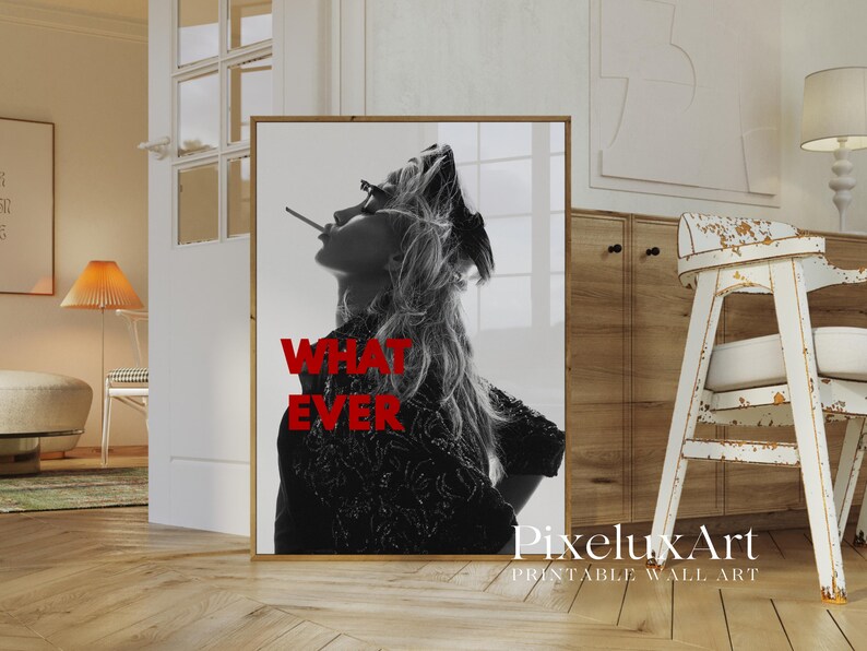 Y2K Fashion Feminist Art Print: Red Lips