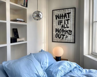 Trendy Newspaper Print - What If It All Works Out, New York Newspaper Quote, Maximalist Print, Retro Typography Poster, Cute Apartment Decor, image 3