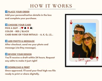 Custom Playing Card Print, Unique Gift Ideas for Couple, Custom Photo Print on Playing Cards, Gift for Him & Her, 1st Anniversary or Wedding, image 5