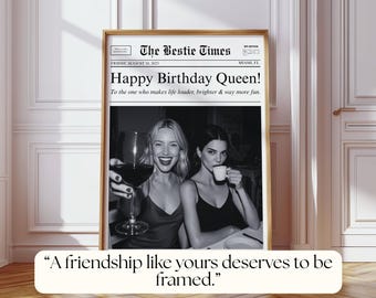 Custom Birthday Newspaper Gift for Best Friend, DIY BFF Newspaper Template, Personalize Printable Birthday Newspaper, Newspaper for Bff Gift, image 6
