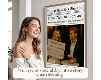 Editable Wedding Newspaper Poster Canva Template | DIY Printable Gift for 1st Anniversary, Valentine’s Day, Engagement or Wedding Keepsake, image 9