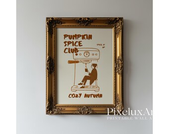 Pumpkin Spice Latte Art Print: Cozy Fall Kitchen Decor (Digital Download, image 3