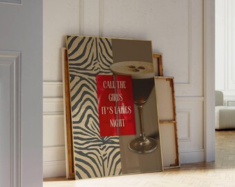 Retro Espresso Martini Wall Art – Y2K Fashion Decor, Martini Poster, Trendy Bar Cart Art, Aesthetic Dorm & Apartment Decor, Leopard Wall Art, image 5