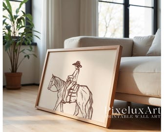 Cowgirl Wall Art | Western Female Cowboy Print | Rustic Farmhouse Decor | Rodeo Girl Poster | Country Western Wall Art Printable, image 4