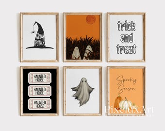 Halloween Wall Art Bundle Set of 18 – Spooky Ghosts, Pumpkins, Witches, Skeletons & Haunted House Prints | Rustic Dark Academia Fall Decor, image 3
