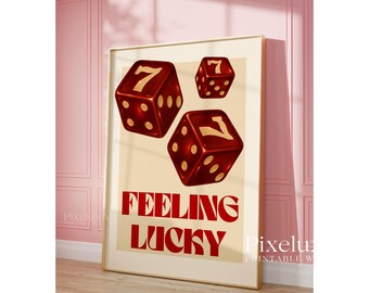 Retro Dice Poster: Lucky Casino Game Room Art (Digital Download), image 4