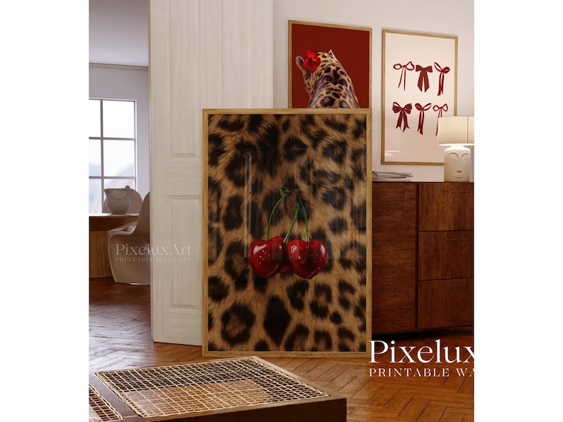 Cherry Leopard Wall Art