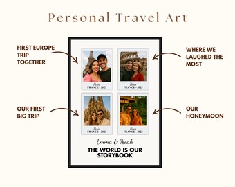 Custom Travel Gifts | Personalized Travel Art, Travel Keepsake Gift, Travel Memories Gift, Custom Travel Poster for Couples, Sentiment Gift, image 6