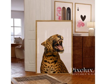 Pink Leopard Poster Set of 3, Stockholm Fashion Wall Art, Trendy Girl Room Decor, Ace of Hearts Print, Chic Pink Aesthetic Gallery Wall, image 4