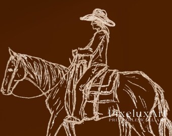 Cowgirl Wall Art | Western Female Cowboy Print | Rustic Farmhouse Decor, Rodeo Girl Poster, Country Western Wall Art Print, image 6
