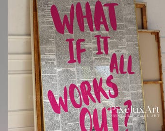 Pink Positive Quote Print, Newspaper Girly Dorm Decor, Funky Maximalist Wall Art, Preppy Pink Wall Art, Apartment Aesthetic Print, image 5