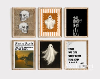 Halloween Wall Art Bundle Set of 18 – Spooky Ghosts, Pumpkins, Skulls & Haunted House Print, Halloween Fall Gallery Set for Seasonal Decor, image 3