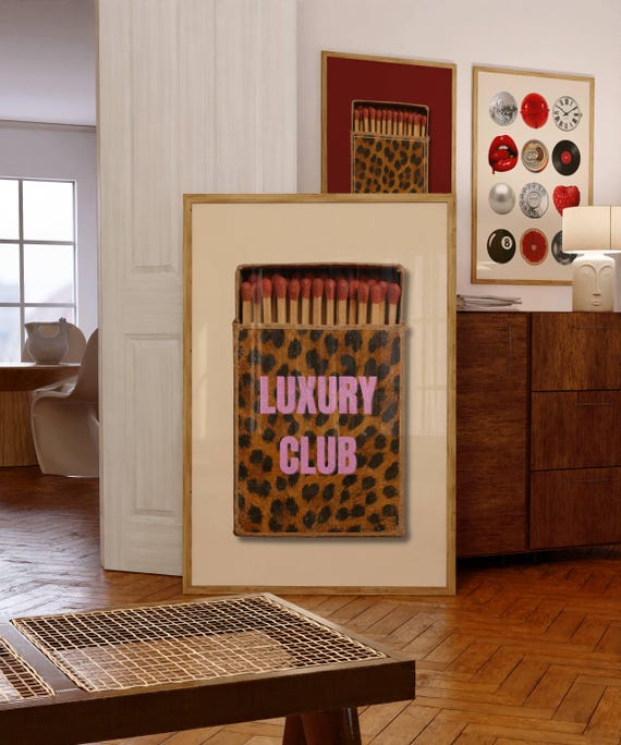 Retro Leopard Matchbox Art Print