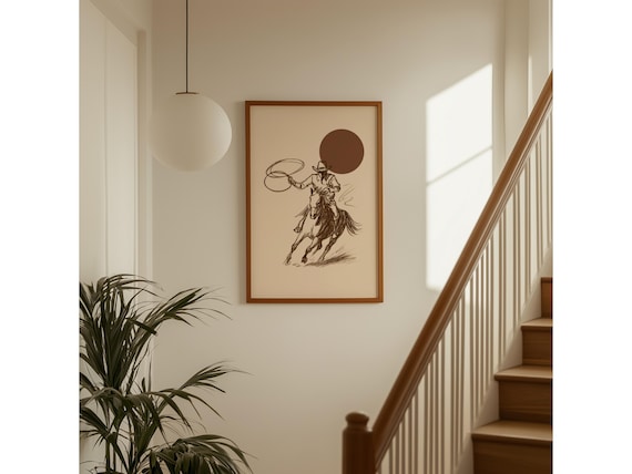 Cowboy Lasso Wall Art Print