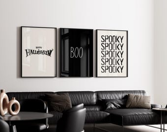 Halloween Wall Art Set of 6 – Spooky Boo, Haunted House Tickets, Dancing Skeleton, Trick or Treat, Vintage Printable Decor, image 8