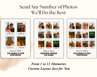 Custom Travel Gifts | Personalized Travel Art, Travel Keepsake Gift, Travel Memories Gift, Custom Travel Poster for Couples, Sentiment Gift, image 4