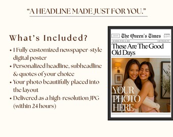 Custom Newspaper Print for Best Friends, Personalized Good Old Days Poster, College Dorm Roommates Wall Art, Custom Photo Print for Bff Gift, image 6