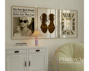 Retro Leopard Wall Art Set – 6 Trendy Posters, Y2K Fashion Decor, Trendy Leopard Print, Aesthetic Apartment Decor, Leopard Wall Art, image 4